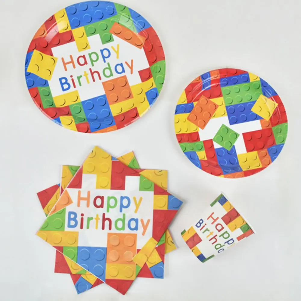 Lego Party Round 9inch Party Plates - Vibrant & Fun-Themed Party Tableware -72pcs - Gee-Commerce, LLC