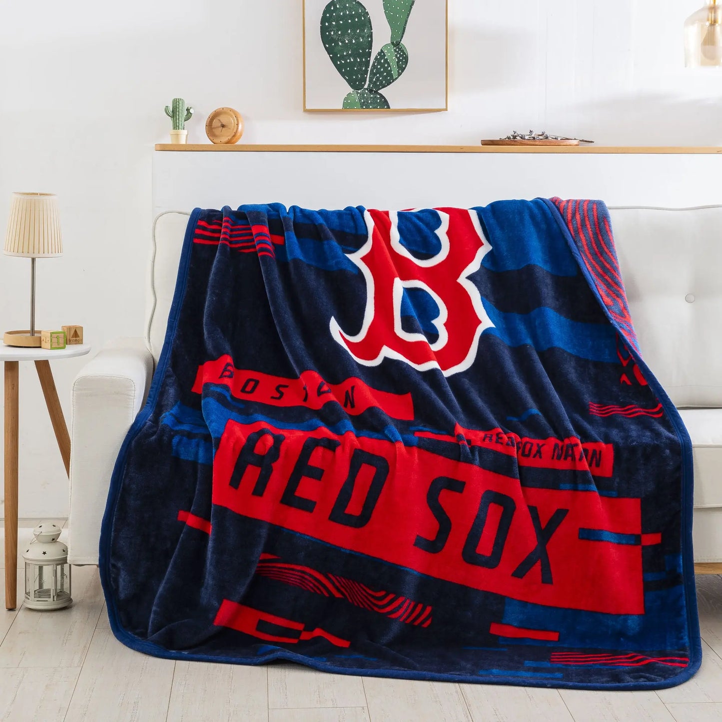 RED SOX OFFICIAL MLB "Digitize" Raschel Throw Blanket; 60" x 80" Doba