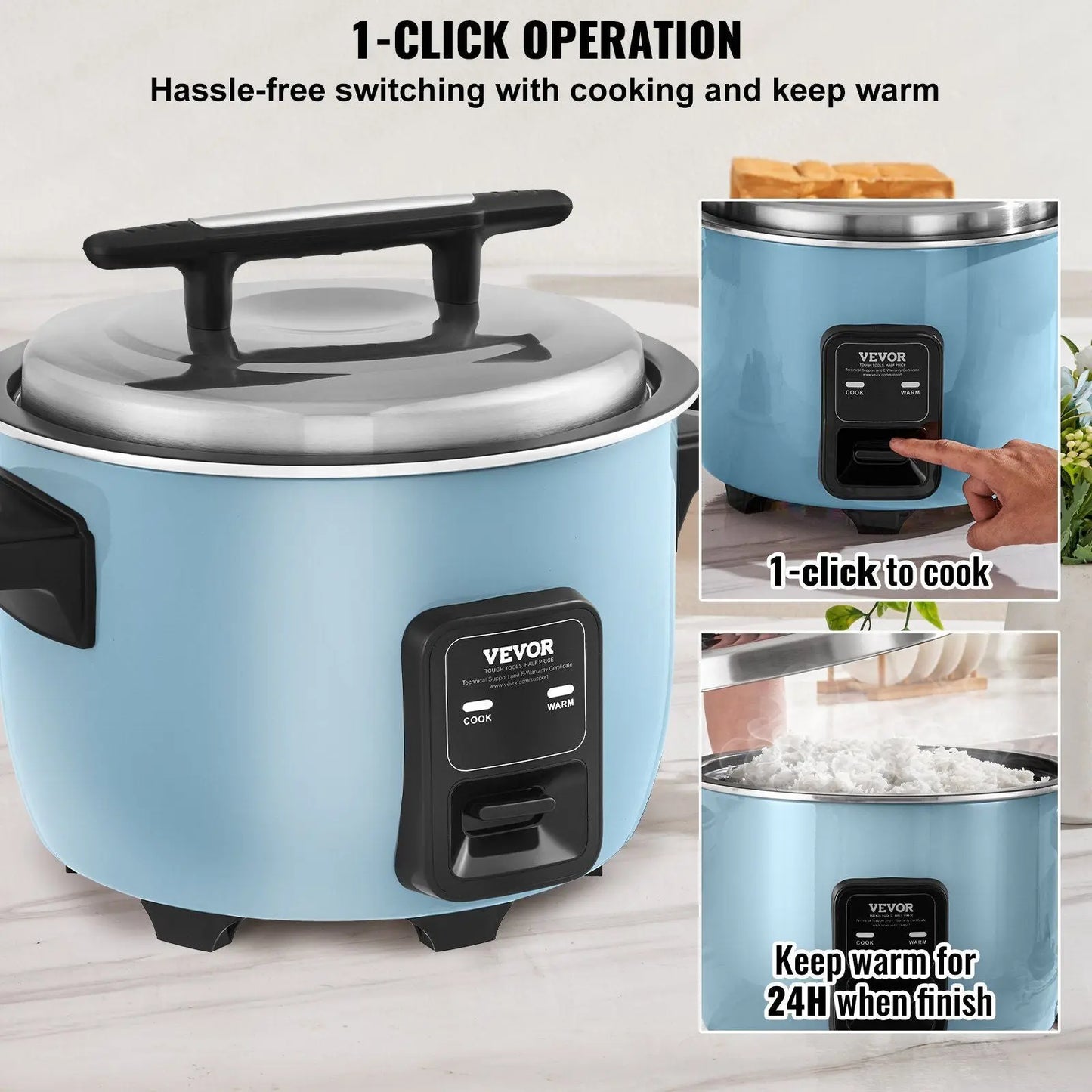 Rice Cooker 50-Cup Non-Stick Pot Doba