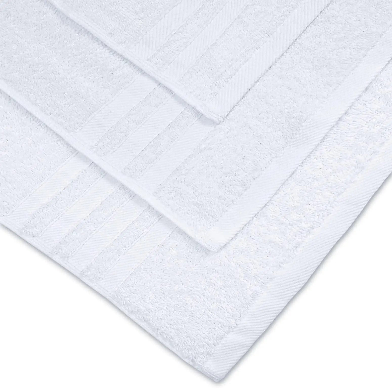 12 Piece Bath Towel Set for Bathroom 2 Bath Towels 4 Hand Towels 6 Washcloths 100% Cotton Soft and Plush Highly Absorbent Soft Towel for Hotel & Spa White Wealuxe