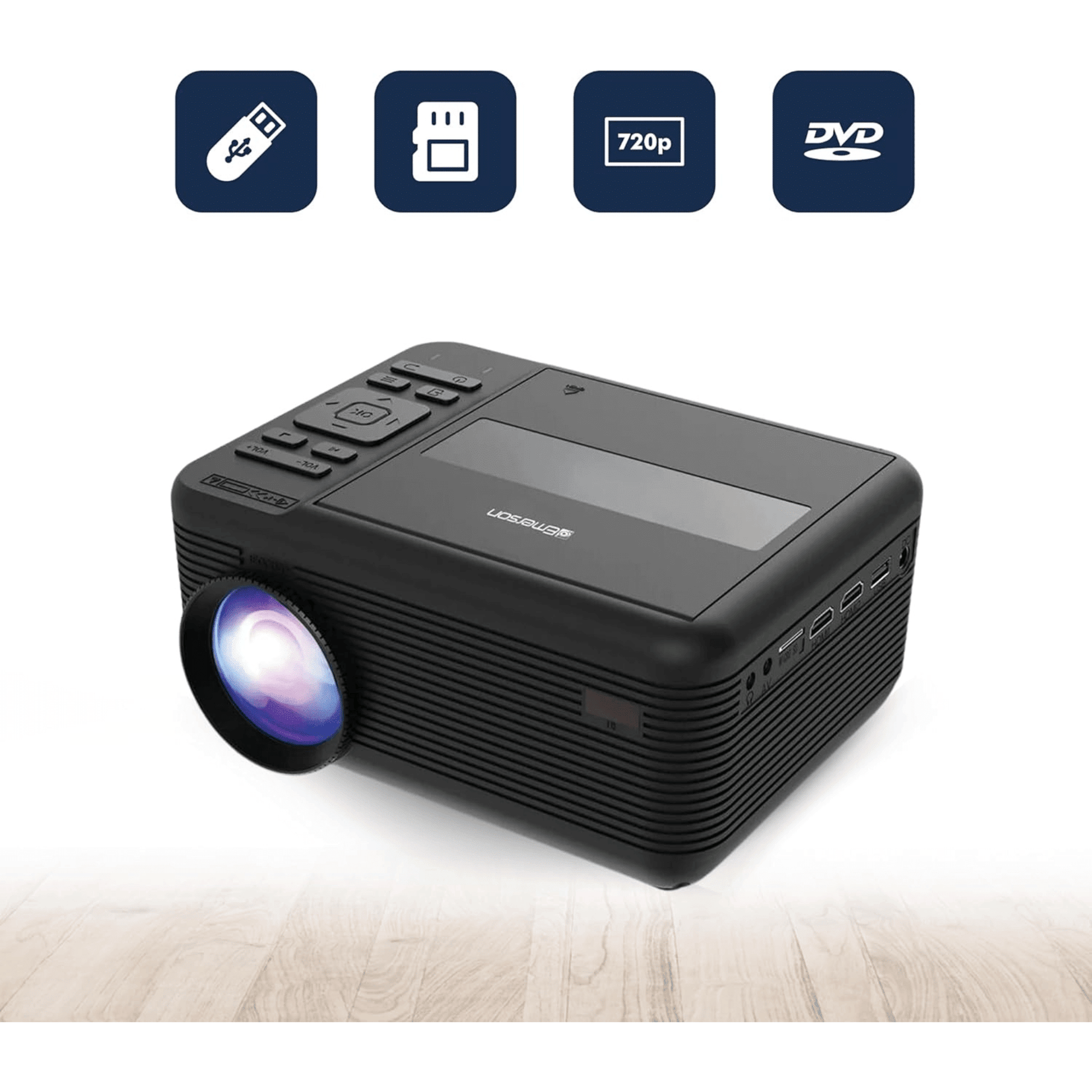 Emerson 150" Home Theater LCD Projector Combo with Built-In DVD Player Doba