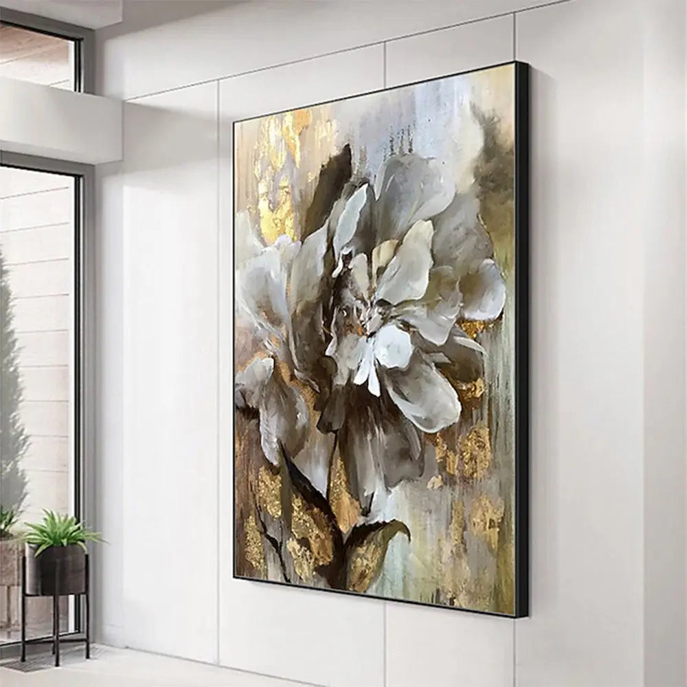 Handmade Flower Single Oil Painting on Canvas Wall Art - Modern Abstract Decorative Painting Doba