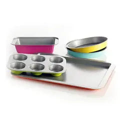 Gibson Home Color Splash Lyneham 5 pc Carbon Steel Bakeware Set The Gibson