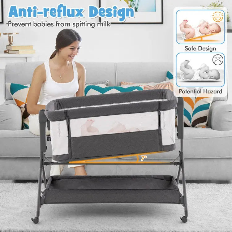 Height Adjustable Bedside Sleeper with Storage Bag and Soft Mattress for Baby Hooya Imp. & Exp.