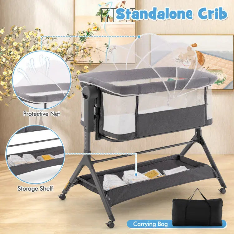 Height Adjustable Bedside Sleeper with Storage Bag and Soft Mattress for Baby Hooya Imp. & Exp.