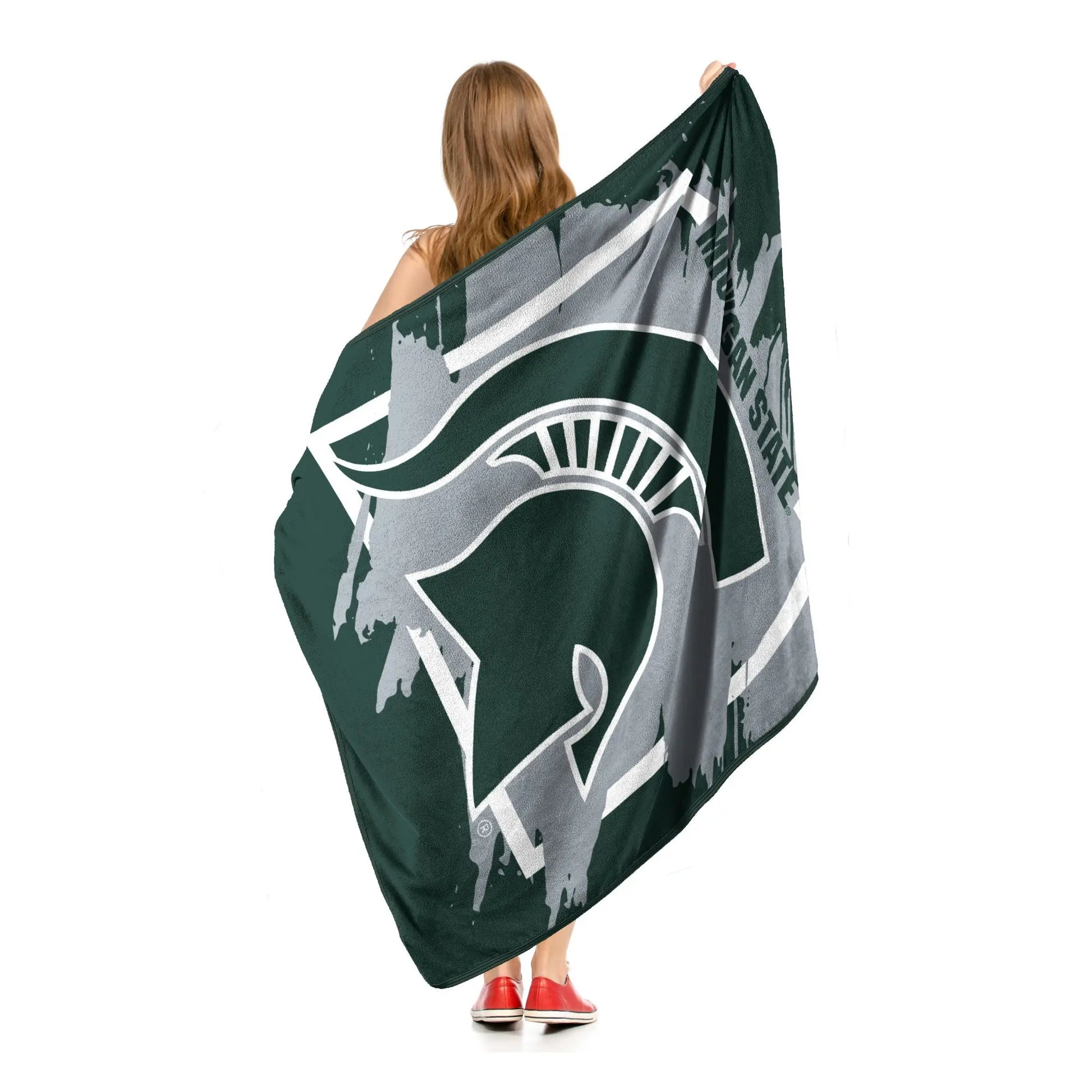 MICHIGAN STATE OFFICIAL NCAA "Halftone" Micro Raschel Throw Blanket; 46" x 60" The Northwest Company