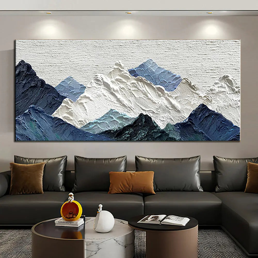 Handmade Single Thick Texture Abstract Landscape Oil Painting - Serene Abstract Landscape 3D Large Wall Art Doba