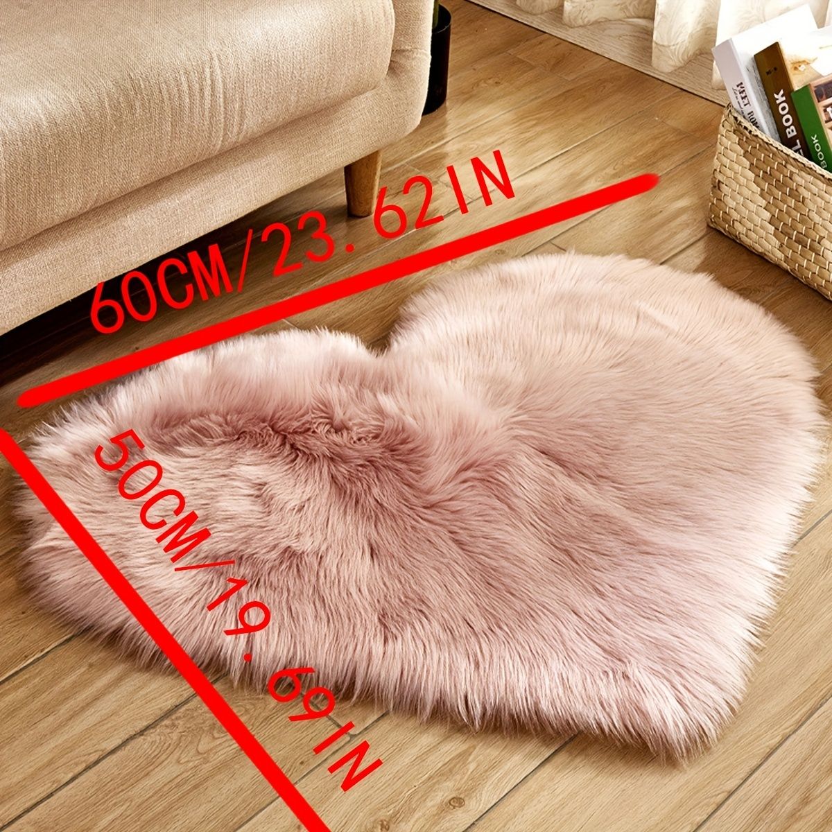 1pc Heart Shaped Area Rug, Plush Faux-Fur Carpet For Living Room & Bedroom, Home Decor Valentine's Day Decor 19.6in*23.6in/50cm*60cm - Gee-Commerce, LLC