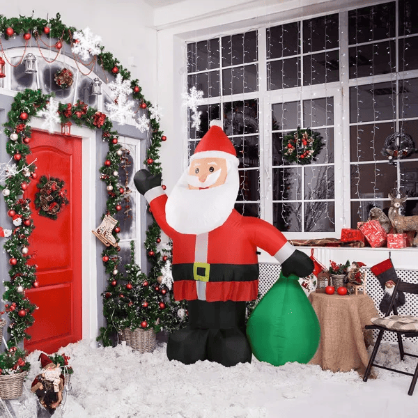 6 FT Lighted Christmas Inflatable Decoration, Inflatable Santa Claus With Large Gift Bag, Funny Blow Up Yard Decorations With Built-in LED Lights For Holiday Party Front Yard Lawn Garden Decor Doba