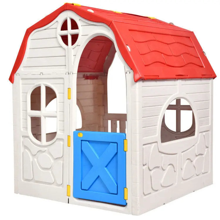 Kids Cottage Playhouse Foldable Plastic Indoor Outdoor Toy Hooya Imp. & Exp.