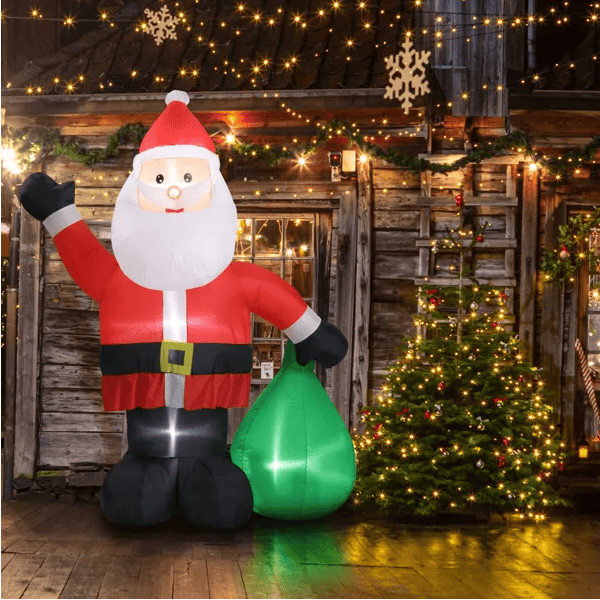 6 FT Lighted Christmas Inflatable Decoration, Inflatable Santa Claus With Large Gift Bag, Funny Blow Up Yard Decorations With Built-in LED Lights For Holiday Party Front Yard Lawn Garden Decor Doba