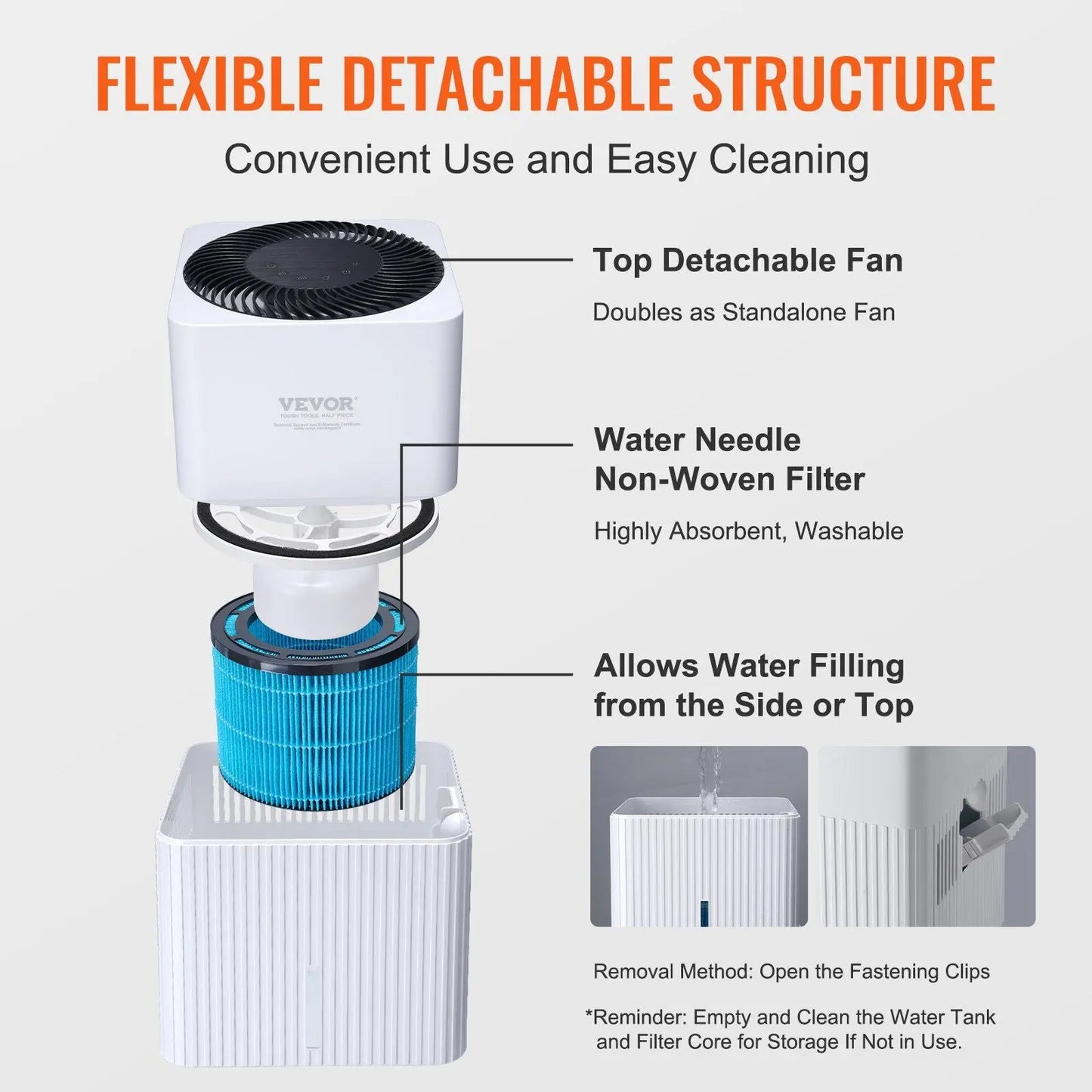 VEVOR 3L Mist-Free Humidifier & Air Purifier for Whole House - Gee-Commerce, LLC