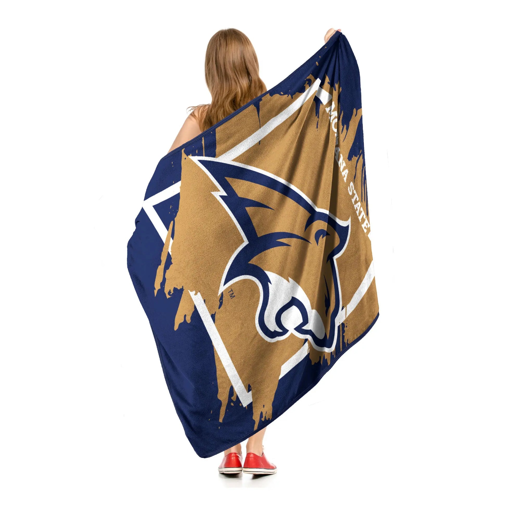 MONTANA STATE OFFICIAL NCAA "Halftone" Micro Raschel Throw Blanket; 46" x 60" The Northwest Company