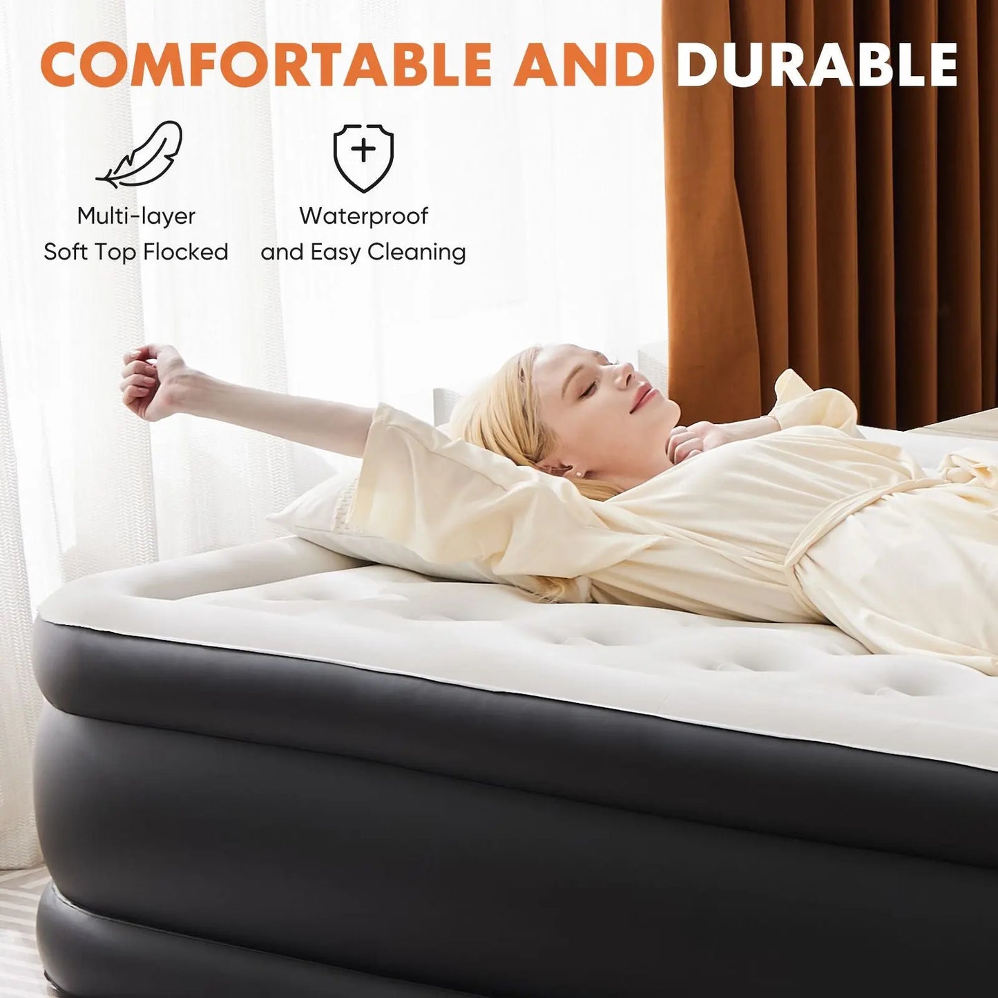 Inflatable Air Mattress with Built-in Pump, Queen Size 18in - Gee-Commerce, LLC