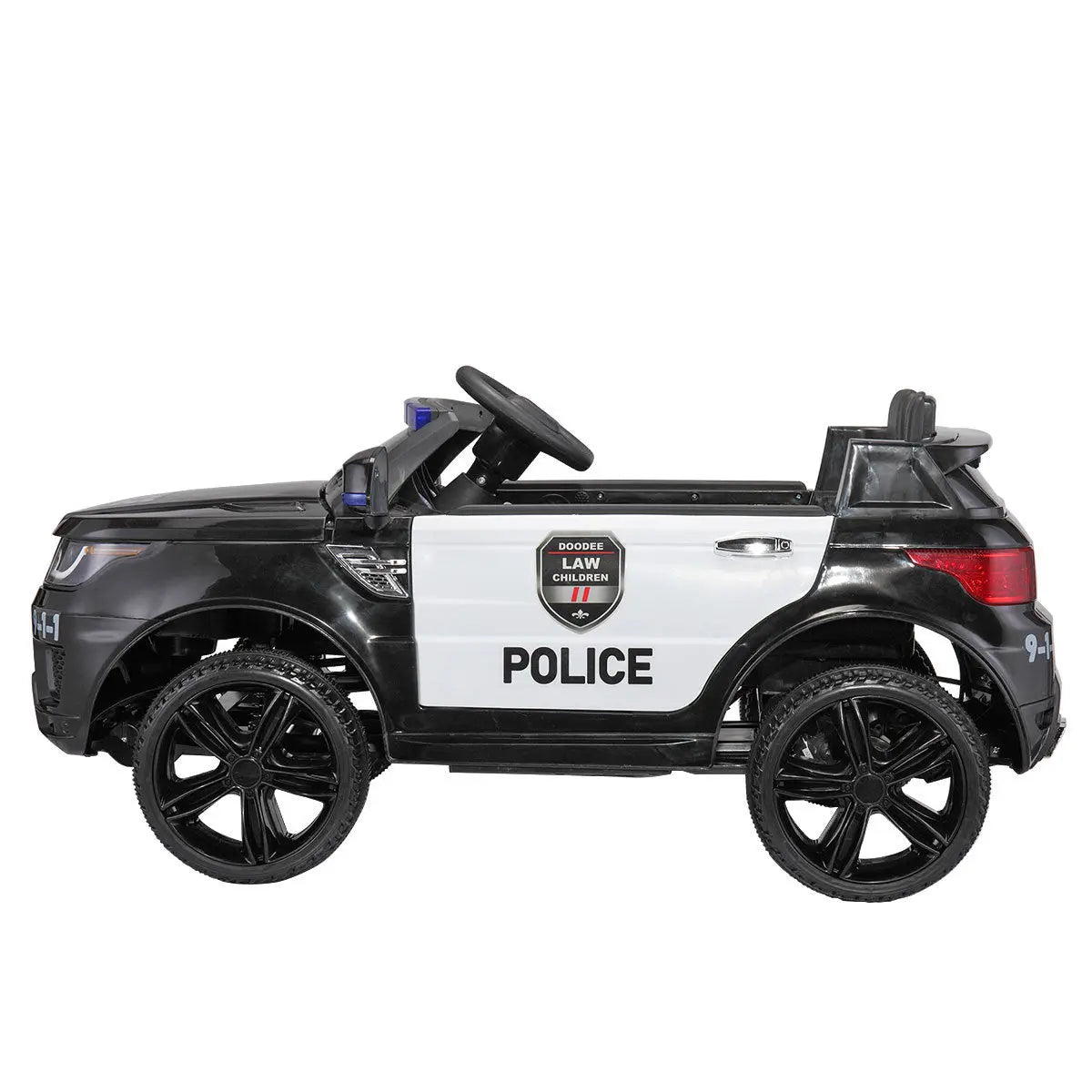 12V Kid Ride on Police Car with Parental Remote Control, Battery Powered Electric Truck with Siren, Flashing Lights,Music, Spring Suspension, Black FX070