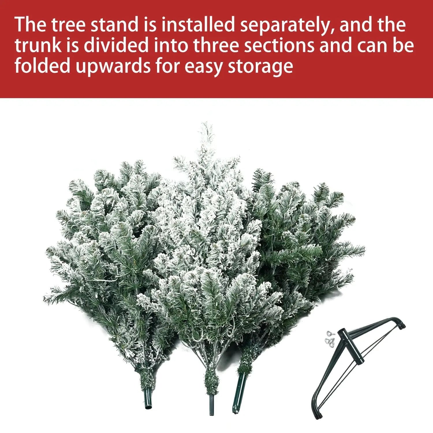 7.5ft PVC Flocking Hinged Christmas Tree - White - Gee-Commerce, LLC