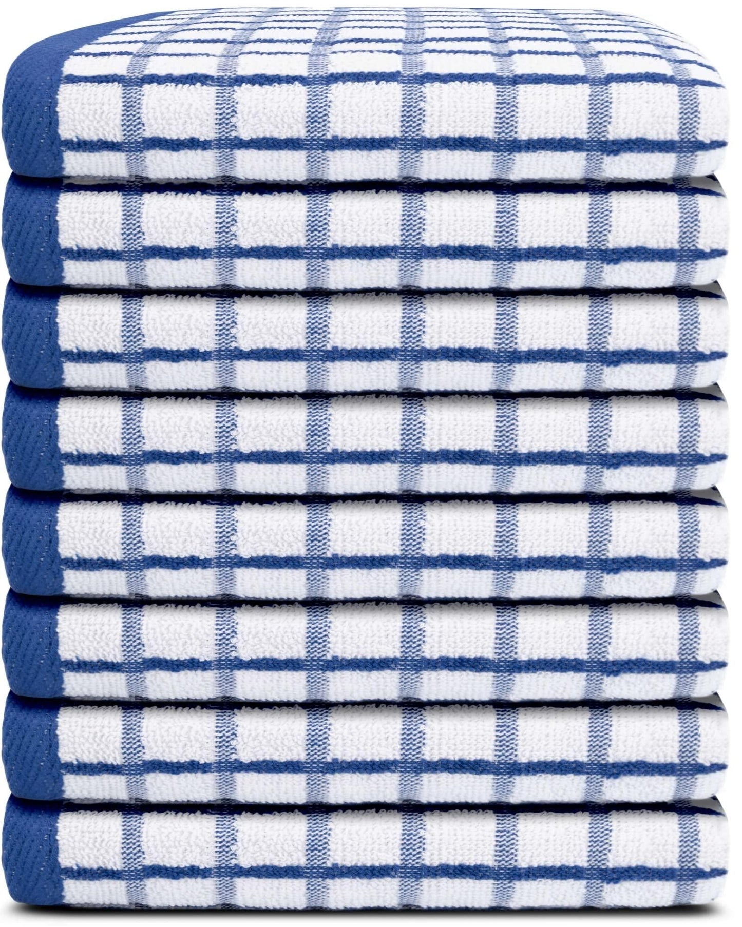 Premium Dish Towels - 8 Pack 100% Cotton - 16x26 in Blue Doba