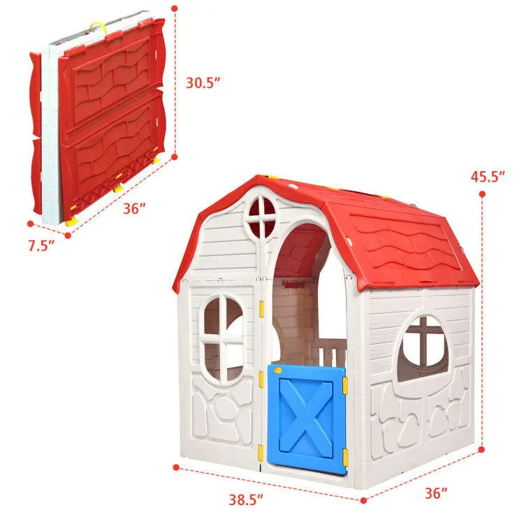 Kids Cottage Playhouse Foldable Plastic Indoor Outdoor Toy Hooya Imp. & Exp.