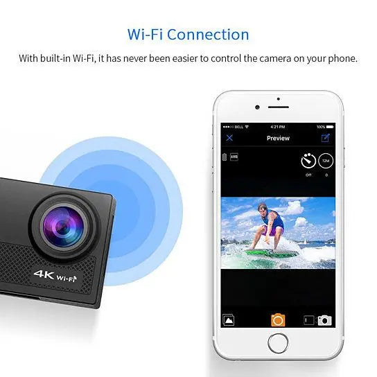 4K Action Pro Waterproof UHD Wi-Fi Camera with RF Remote and Accessories - Gee-Commerce, LLC