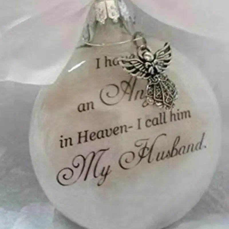 In Heaven Relatives Name Ornament, Keepsake Feather Plastic Ball Christmas Tree Charm Hanging Doba