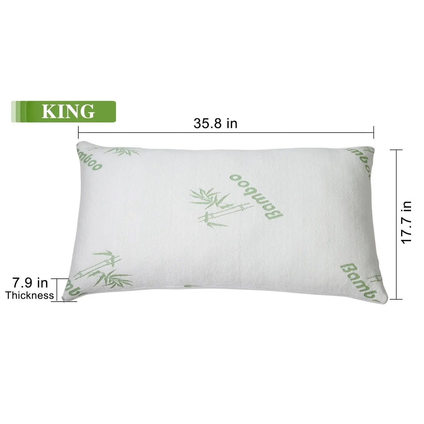 2Pcs King & Queen Size Bamboo Memory Foam Hypoallergenic Bed Pillows Eggracks by Global Phoenix