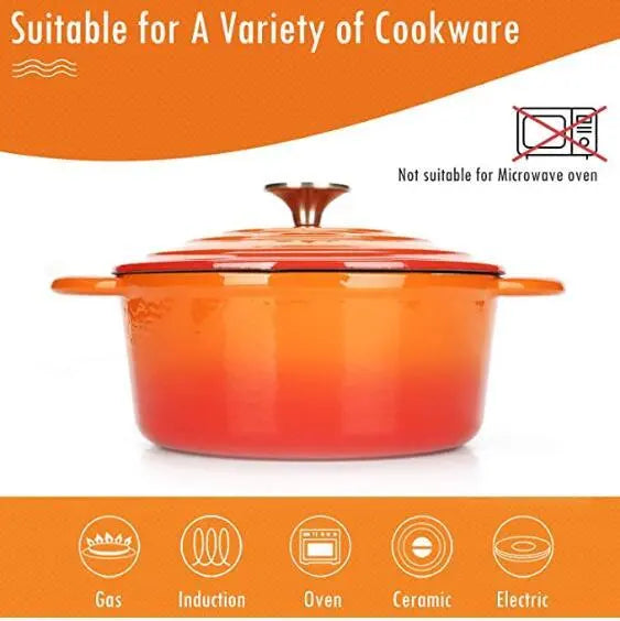 COOKWIN Enameled Cast Iron Dutch Oven with Self Basting Lid;  Enamel Coated Cookware Pot 4.5QT COOKWIN