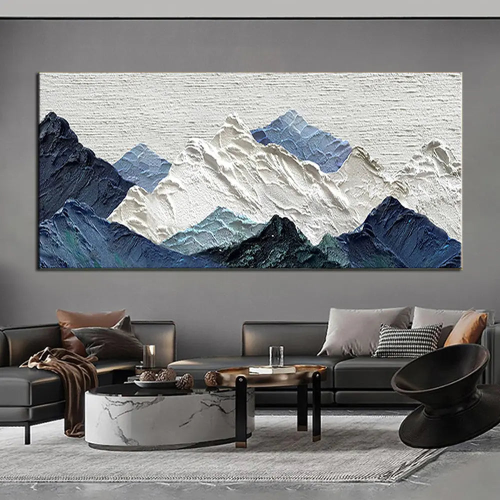 Handmade Single Thick Texture Abstract Landscape Oil Painting - Serene Abstract Landscape 3D Large Wall Art Doba