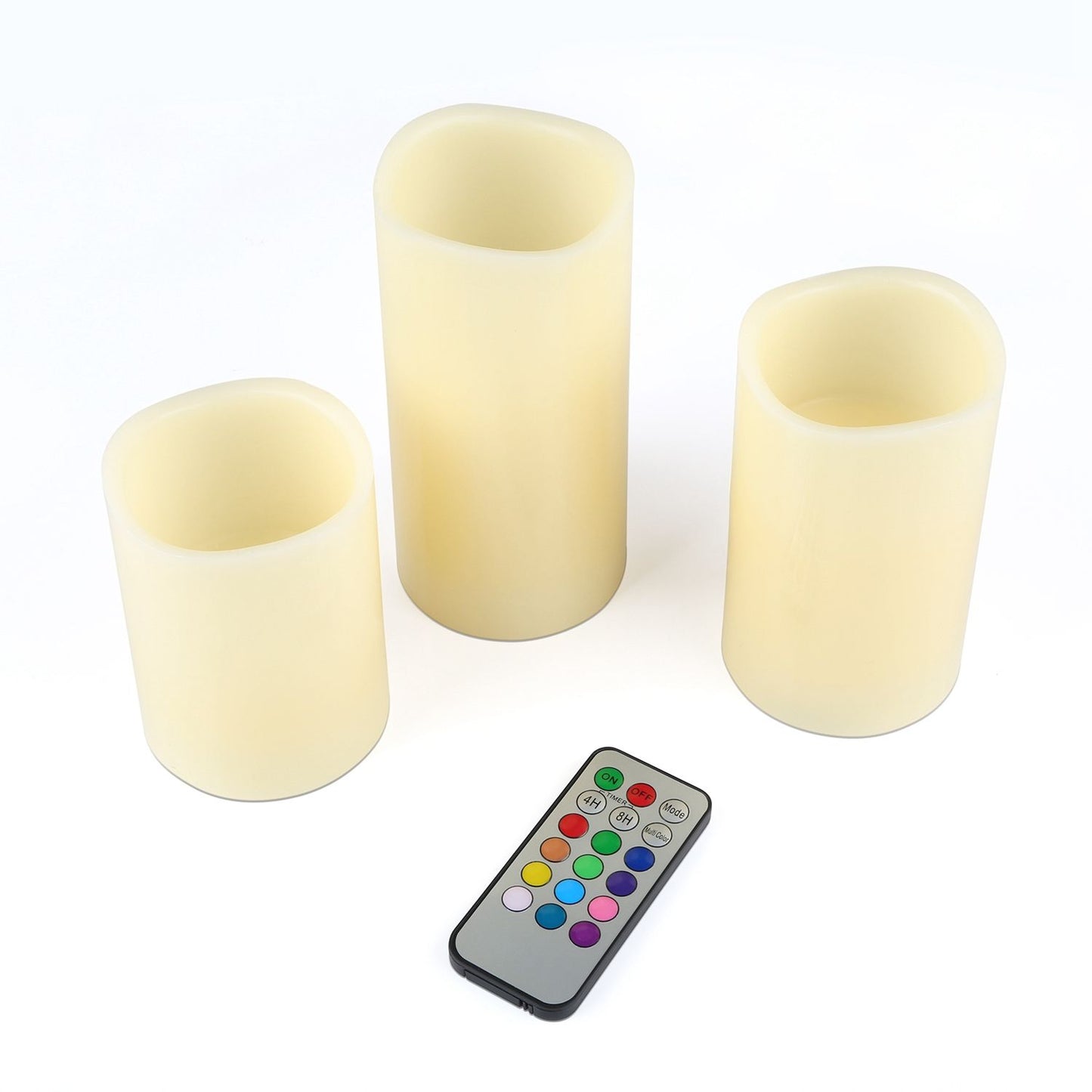 3Pcs Flameless Votive Candles - Wireless Battery Operated LED Flickering w/ Remote Control Timer Doba