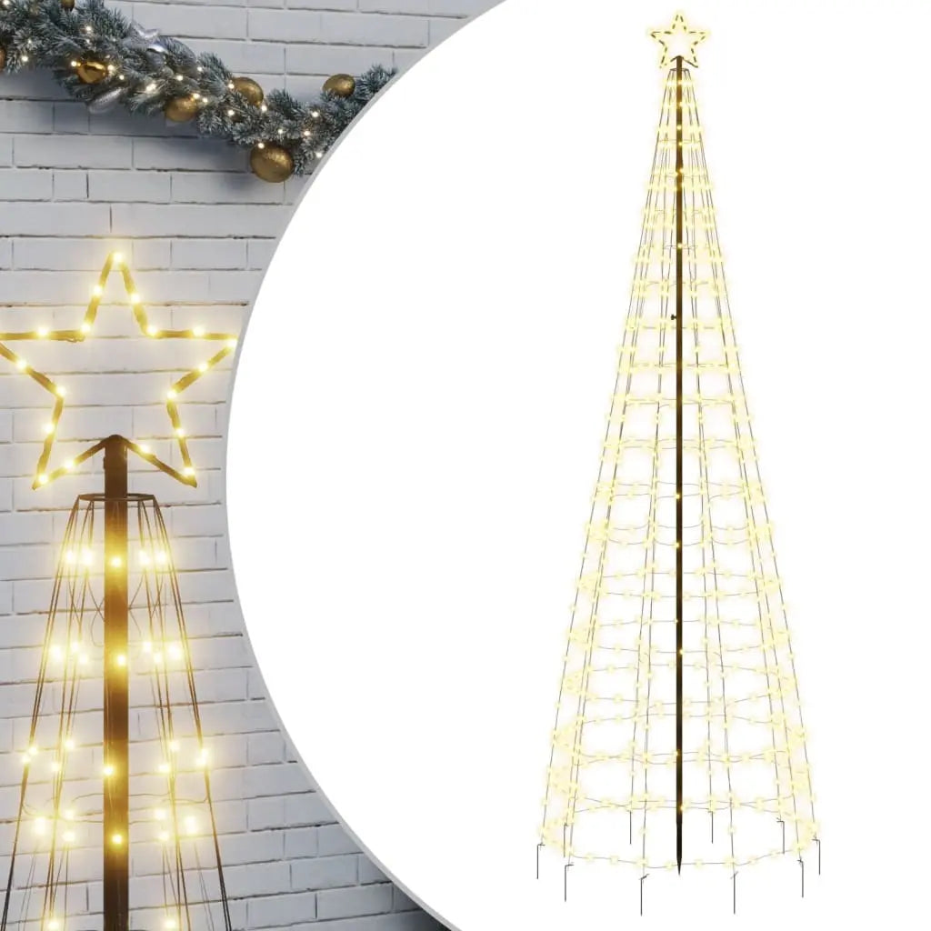 Christmas Tree Light with Spikes 570 LEDs Warm White 118.1" Doba