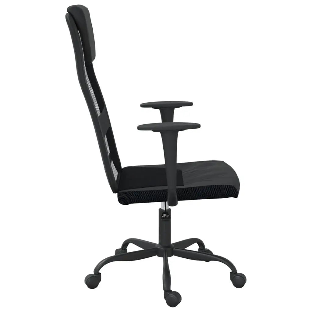 Office Chair Black Mesh Fabric and Faux Leather Doba