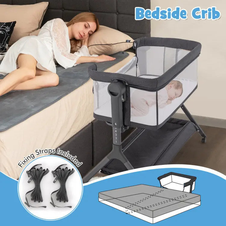 Height Adjustable Bedside Sleeper with Storage Bag and Soft Mattress for Baby Hooya Imp. & Exp.