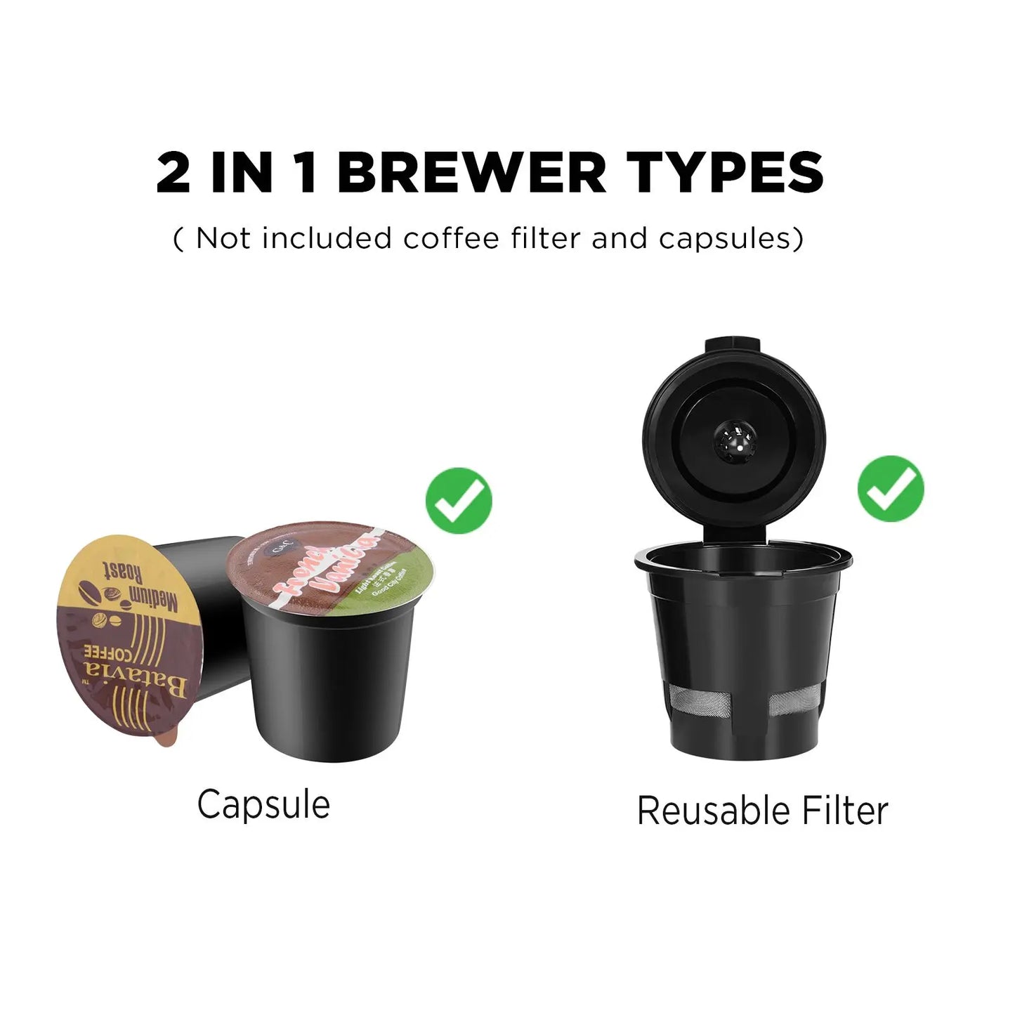 Single Serve Coffee Maker KCUP Pod Coffee Brewer, CHULUX Upgrade Single Cup Coffee Machine Fast Brewing, All in One Simply Coffee Maker for K CUP Ground Coffee Tea, Mini Coffee Machine Brew in Minutes Doba