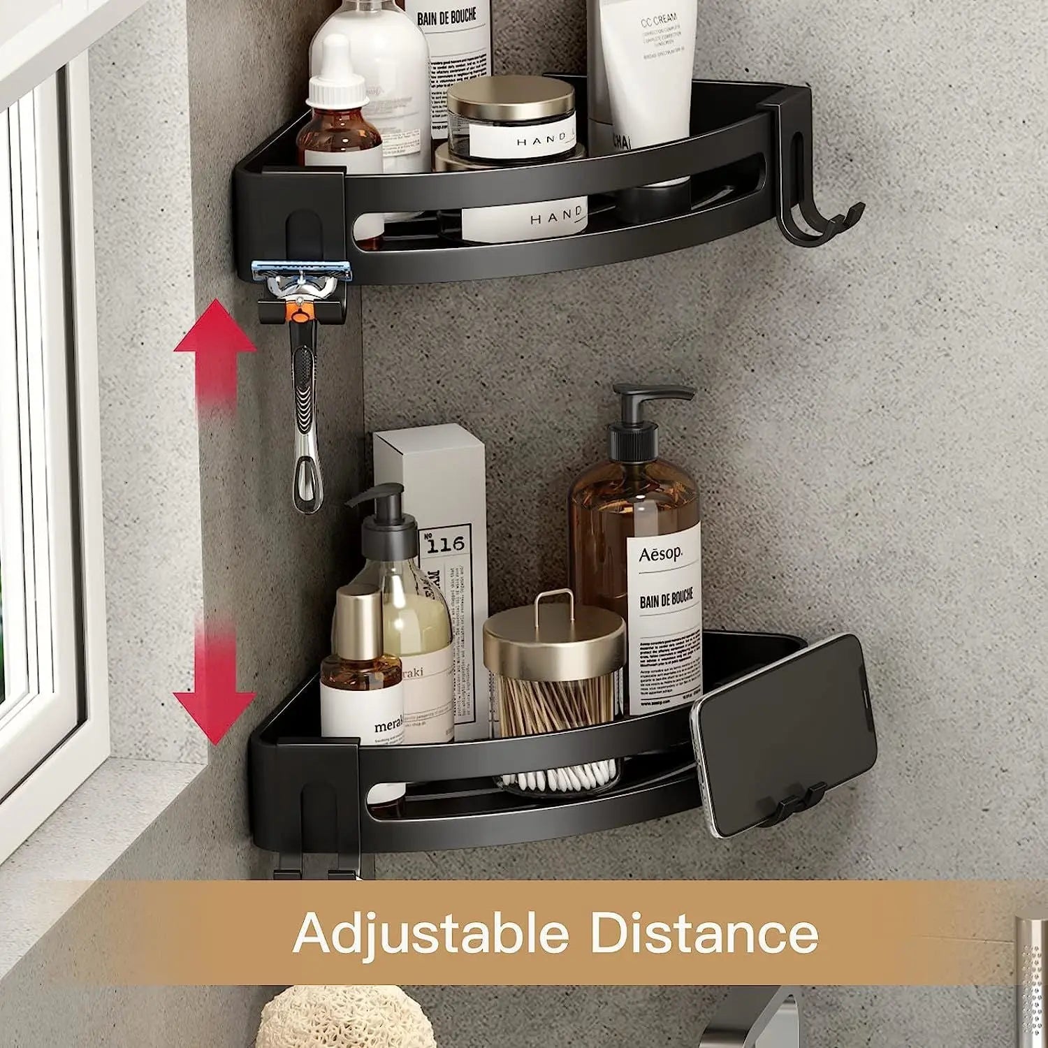 2 Pack Shower Corner Caddy/No Drill Organizer Johns Home