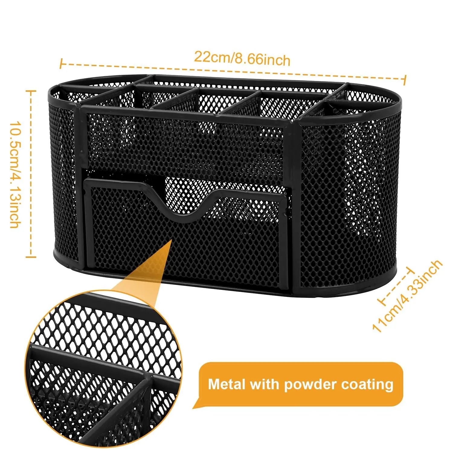 Metal Mesh Pencil Holders Desk Organizer with 9 Compartment - Gee-Commerce, LLC