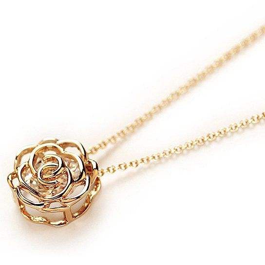 Rose Is A Rose Pendant And Chain 18kt Rose With 2ct CZ Bonus Free Earrings In White Yellow And Rose Gold Field - Gee-Commerce, LLC