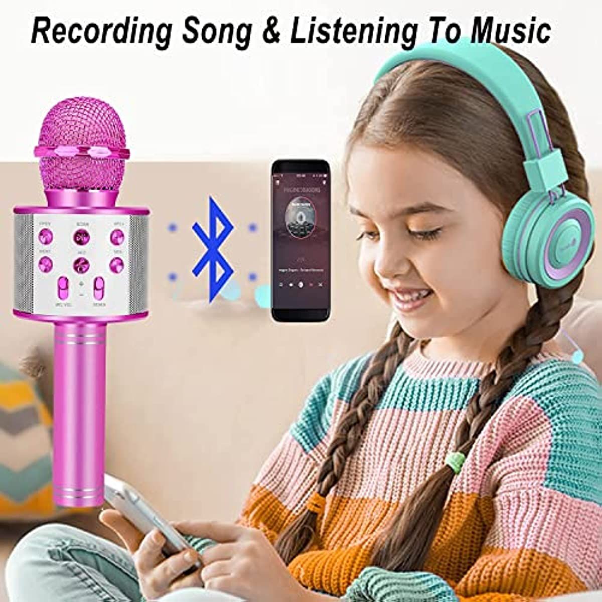 Kids Toys for 3-14 Year Old Girls and Boys Gifts; Karaoke Microphone Machine for Kids Toddler Toys Age 4-12; Christmas Birthday Valentine Gifts for 5 6 7 8 9 10 Year Old Teens kids - Gee-Commerce, LLC