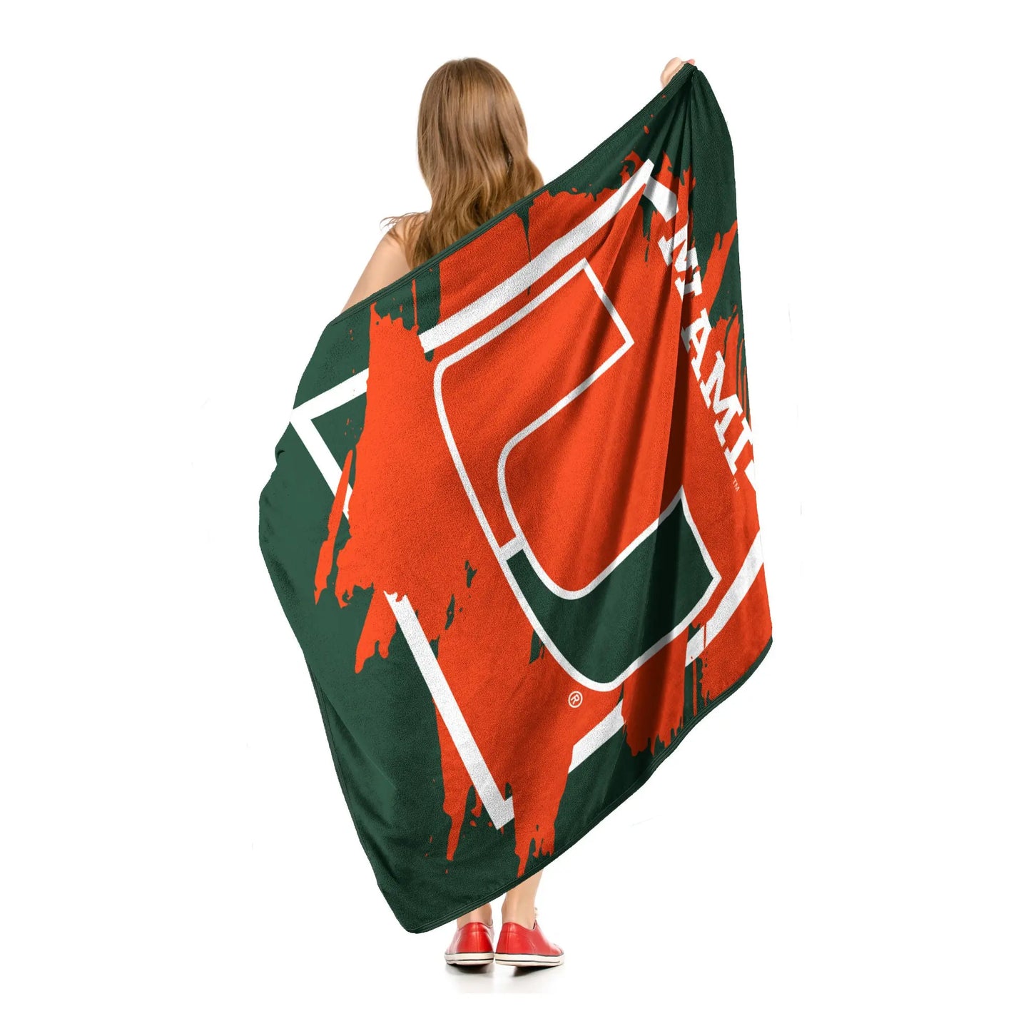 MIAMI OFFICIAL NCAA "Halftone" Micro Raschel Throw Blanket; 46" x 60" The Northwest Company