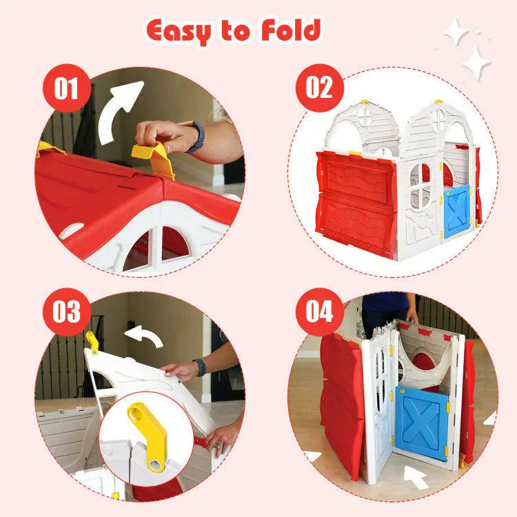 Kids Cottage Playhouse Foldable Plastic Indoor Outdoor Toy Hooya Imp. & Exp.