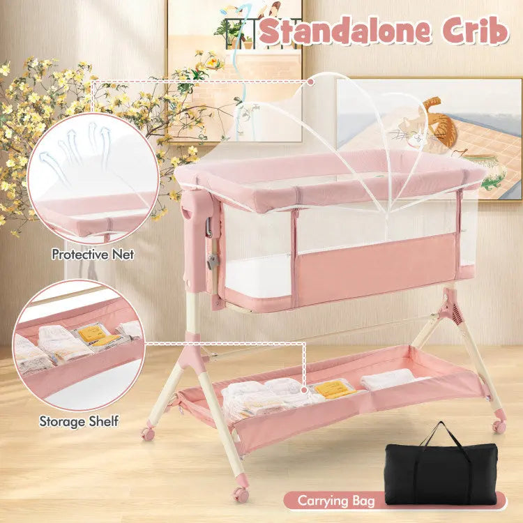 Height Adjustable Bedside Sleeper with Storage Bag and Soft Mattress for Baby Hooya Imp. & Exp.