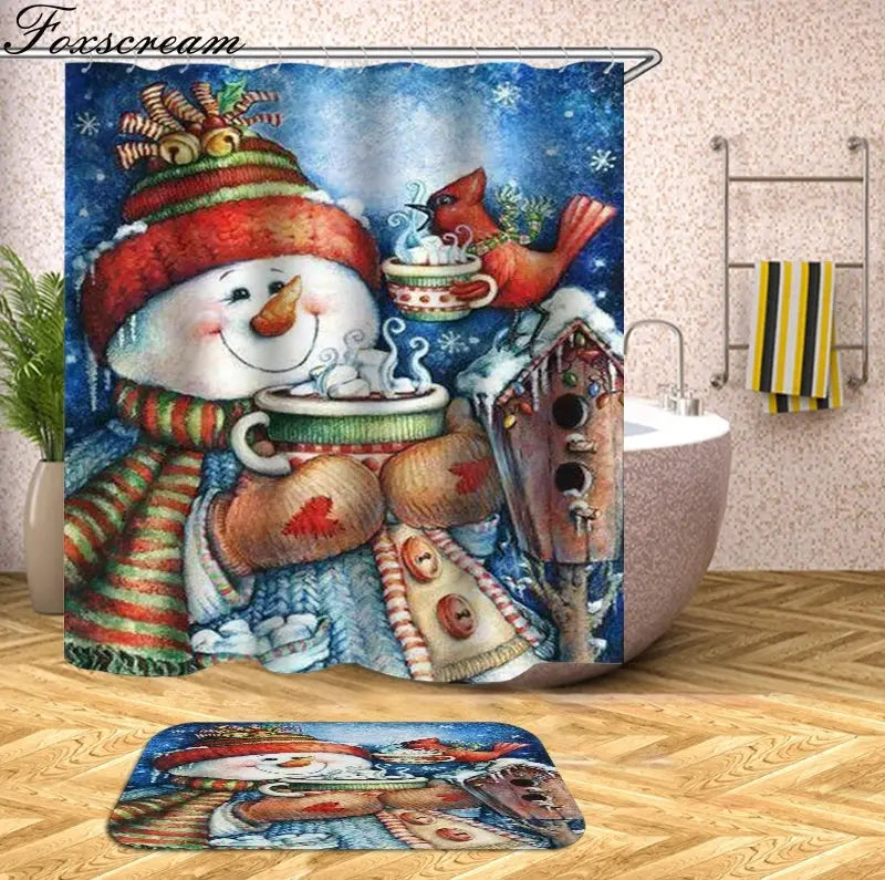 Christmas Shower Curtains Decor My Store