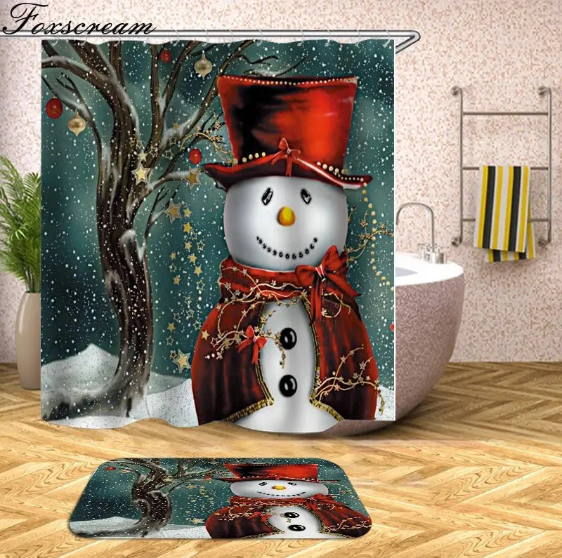 Christmas Shower Curtains Decor My Store